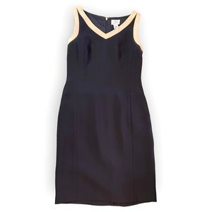 Black mini dress with tan trim vintage